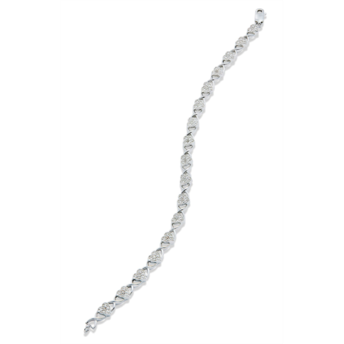 SAVVY CIE JEWELS sterling silver white dia heart bracelet