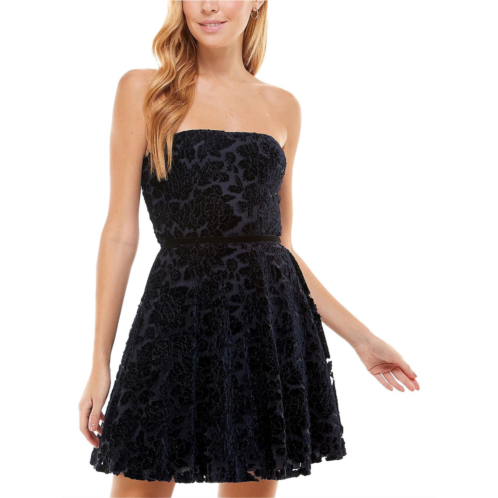 City Studios juniors womens velvet mini fit & flare dress