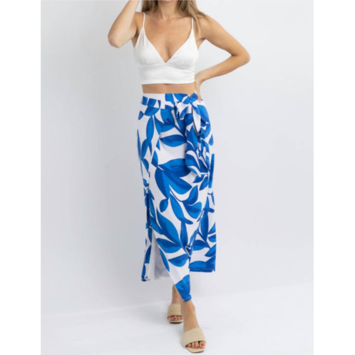 Fore extra-tropic wrap midi skirt in blue