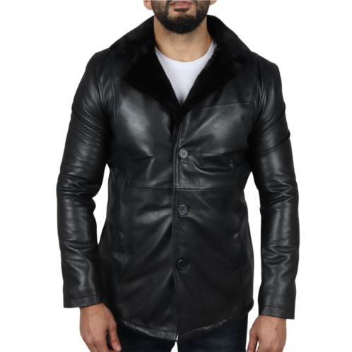 TruClothing real leather fur lining coat
