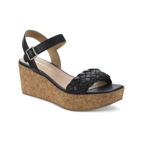 Sun + Stone allvina womens faux leather adjustable wedge sandals