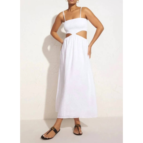 FAITHFULL THE BRAND tayari midi dress in plain white