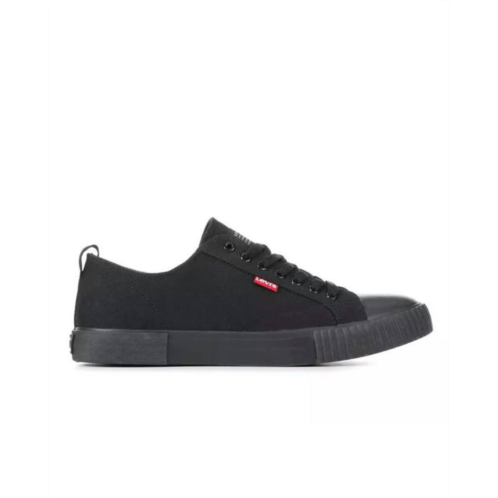 LEVI mens anikin c canvas sneaker in black monochrome