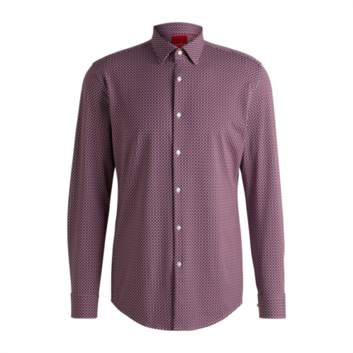 HUGO slim-fit shirt in printed performance-stretch jersey