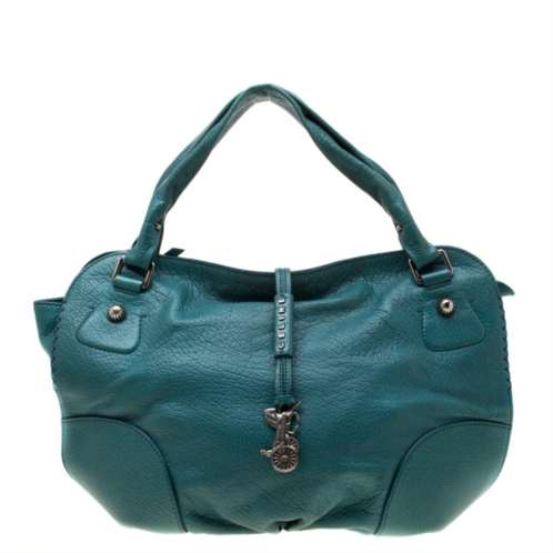 Celine green leather hobo