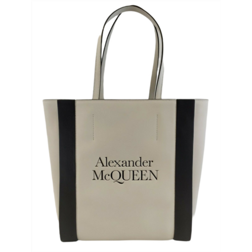 Alexander McQueen leather signature logo shopper tote