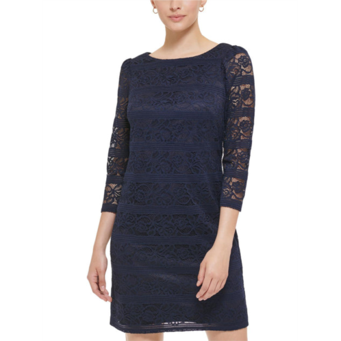 Jessica Howard womens lace 3/4 sleeves shift dress