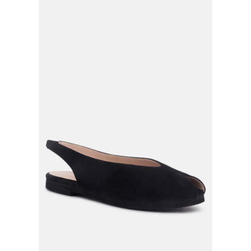 Rag & Co gretchen black slingback flat sandals