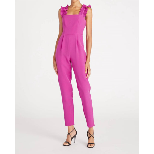 AMUR jaylee ruffle strap jumpsuit in chablis berry