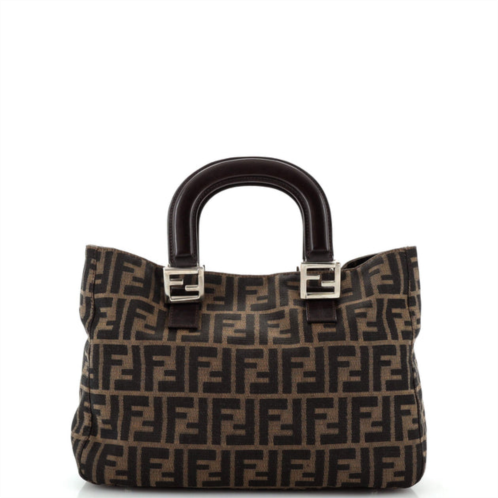 Fendi vintage ff handle tote zucca canvas small