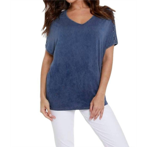 ANGEL braided short sleeve tunic in denim