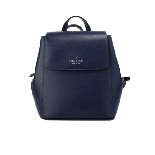 Kate Spade madison navy saffiano leather medium flap shoulder backpack womens bag