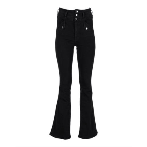 Veronica Beard giselle flare high rise pants in black cotton