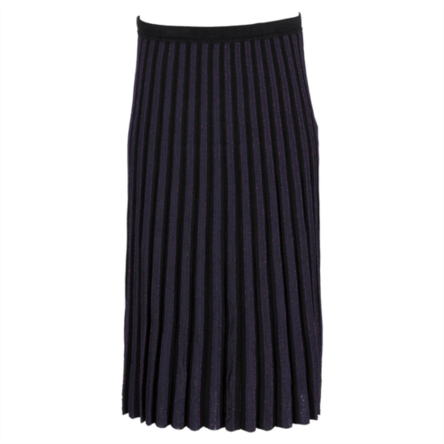 Diane von Furstenberg klara pleated stretch-knit midi skirt in navy blue viscose