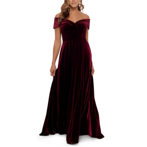 Xscape petites womens velvet off-the-shoulder evening dress