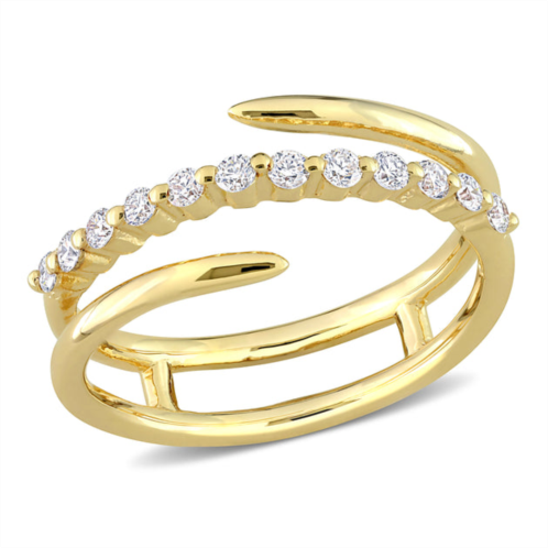 Created Forever 1/4ct tw lab-grown diamond coil ring in 18k yellow gold plated sterling silver