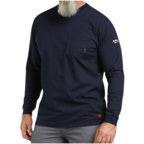 ARIAT stretch logo t-shirt in navy,usa