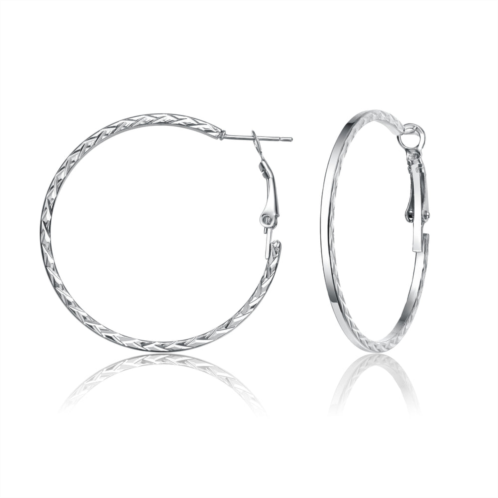 Rachel Glauber textured rope round hoop earrings