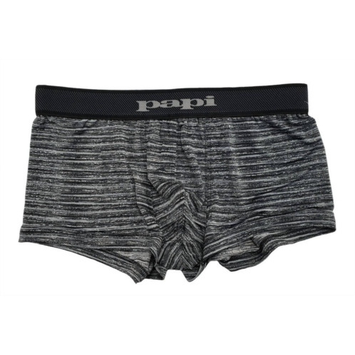 Papi mens stripe trunk underwear in charcoal grey