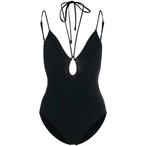 Zimmermann jeannie loop front halter tie srao one piece in noir