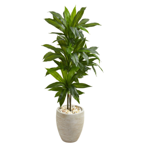 HomPlanti dracaena artificial plant in sand colored planter (real touch) 4