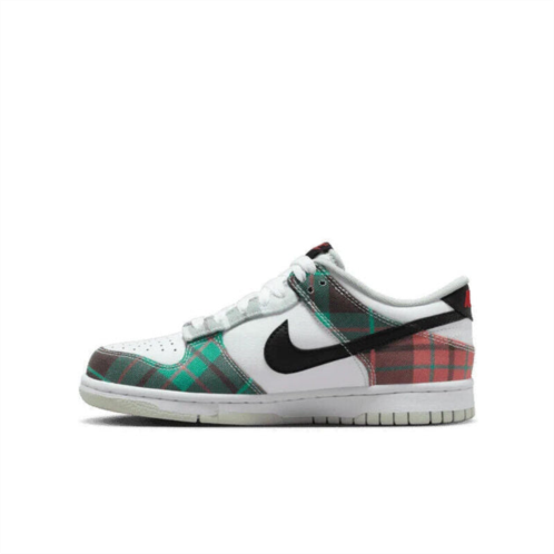 Nike dunk low dv8919-100 unisex kids multi tartan plaid (gs) sneaker 4.5y up35