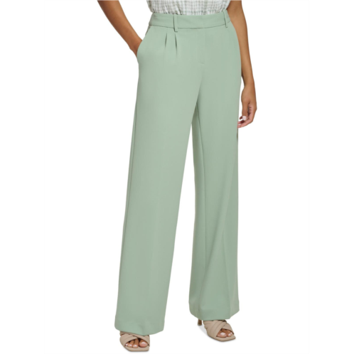 Calvin Klein petites womens pleated crepe dress pants