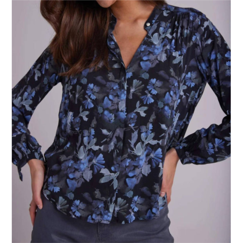 Bella Dahl shirred shoulder shirt in floral frosted print