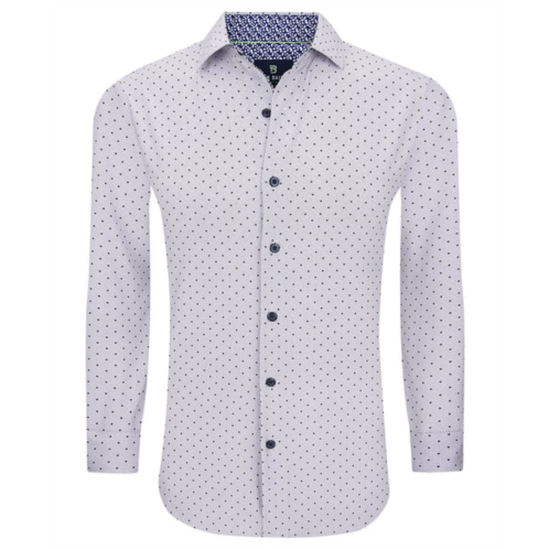 Tom Baine slim fit performance long sleeve geometric button down