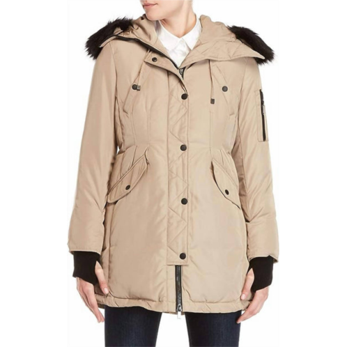 BCBGeneration womens down puffer coat hooded in beige