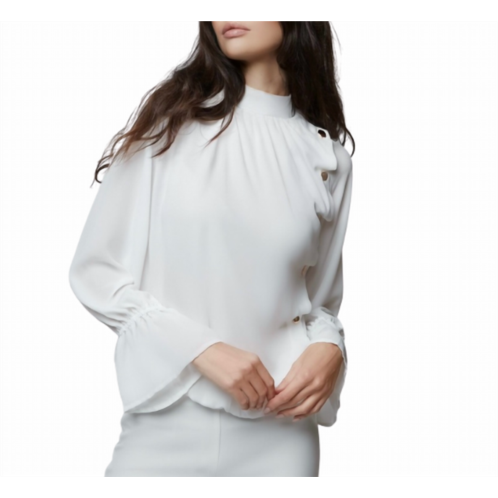 ALBERTO MAKALI side button blouse in ivory