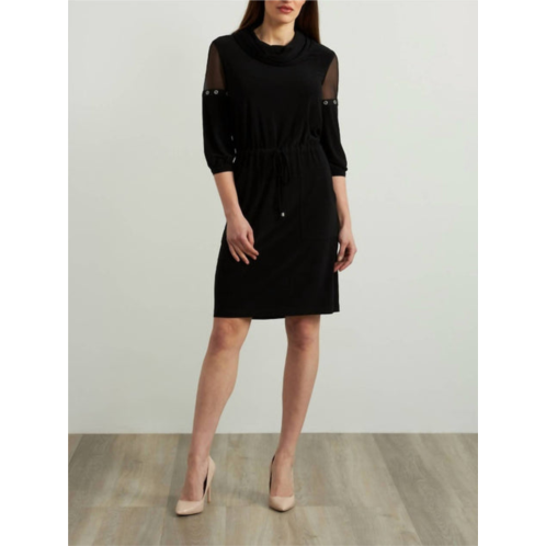 Joseph Ribkoff mesh detail dress in black