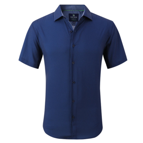 Tom Baine slim fit performance short sleeve geometric button down