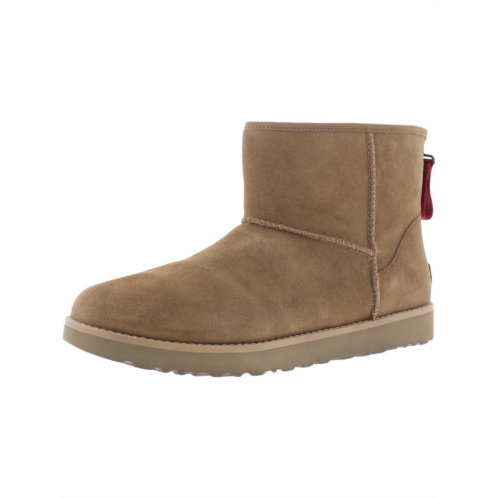 Ugg classic mini logo zip womens suede slip on winter & snow boots