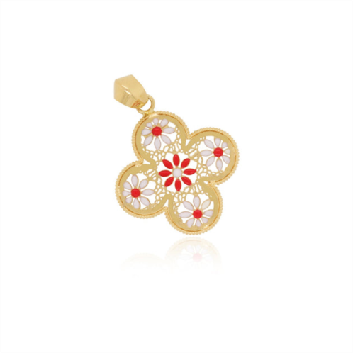 The Lovery floral enamel clover charm