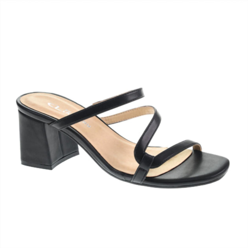 CHINESE LAUNDRY blaine block heel sandal in black smooth