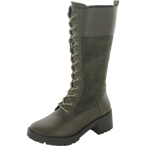 GC Shoes rook womens faux leather tall combat & lace-up boots