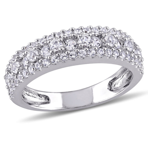 Mimi & Max created white sapphire anniversary band in sterling silver