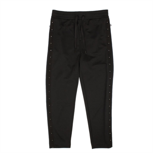 Moncler black cotton studded detail sweatpants