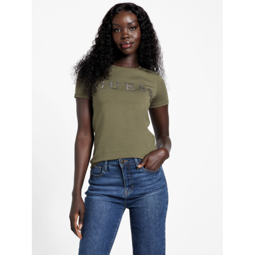 Guess Factory pepper rhinestone logo tee