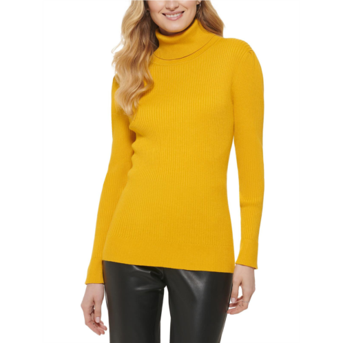 DKNY womens ribbed turtle neck pullover sweater