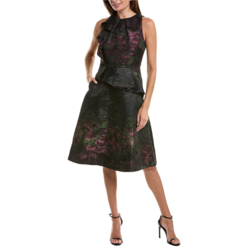 Kay Unger inga jacquard midi dress