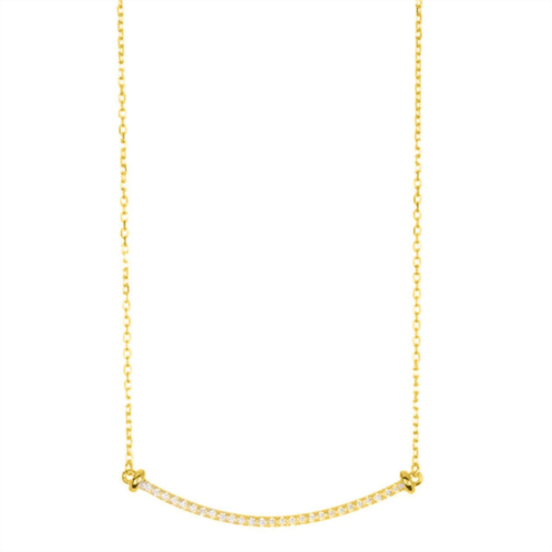 Adornia 14k gold plated curved bar necklace