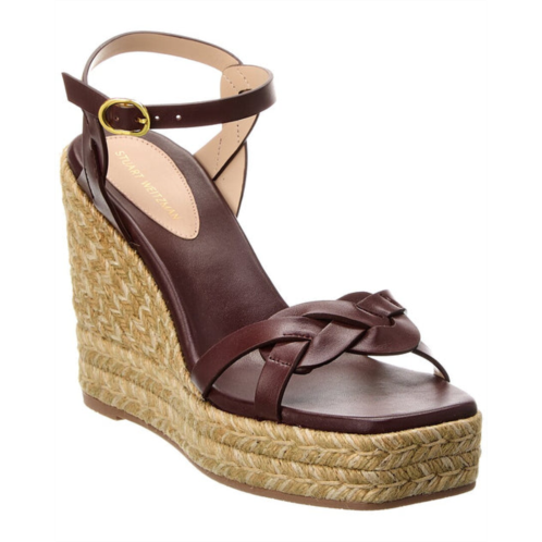 Stuart Weitzman braida max leather wedge espadrille