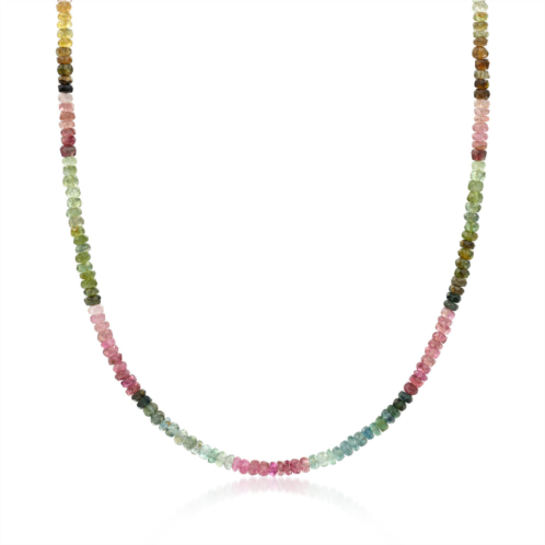 Ross-Simons multicolored tourmaline bead necklace with 14kt yellow gold magnetic clasp