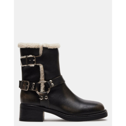 Steve Madden brixton fur black distressed