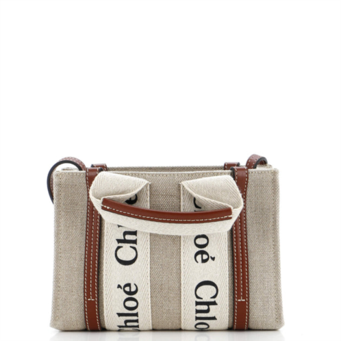 Chloe woody convertible tote canvas with leather mini