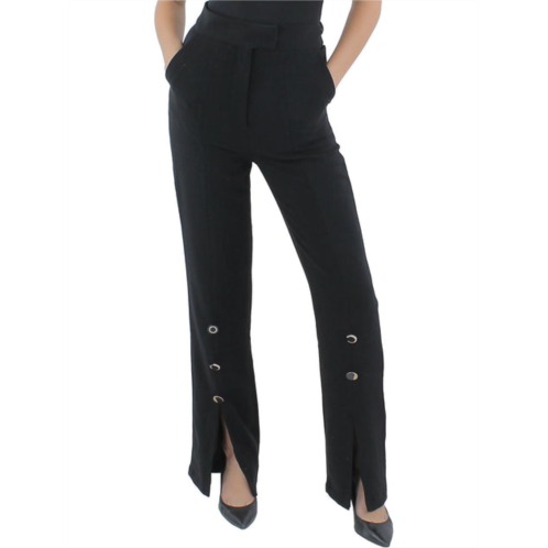 Aqua womens high rise embellished straight leg pants