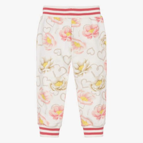 Monnalisa white floral print joggers