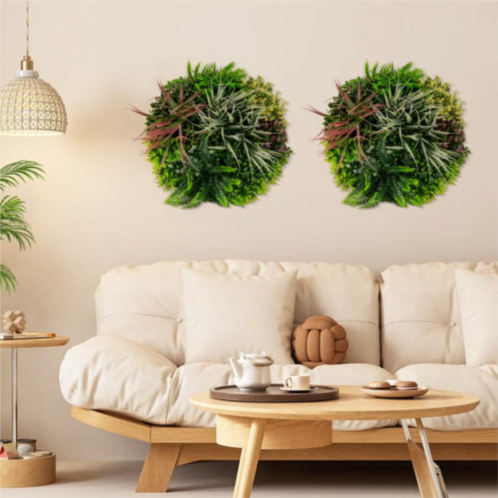 Hivvago 2 pack square framed artificial foliage wall art